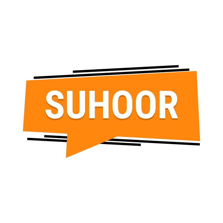 Vector Gratis tips dan trik penting suhoor untuk spanduk seruan vektor oranye ramadan yang sehat