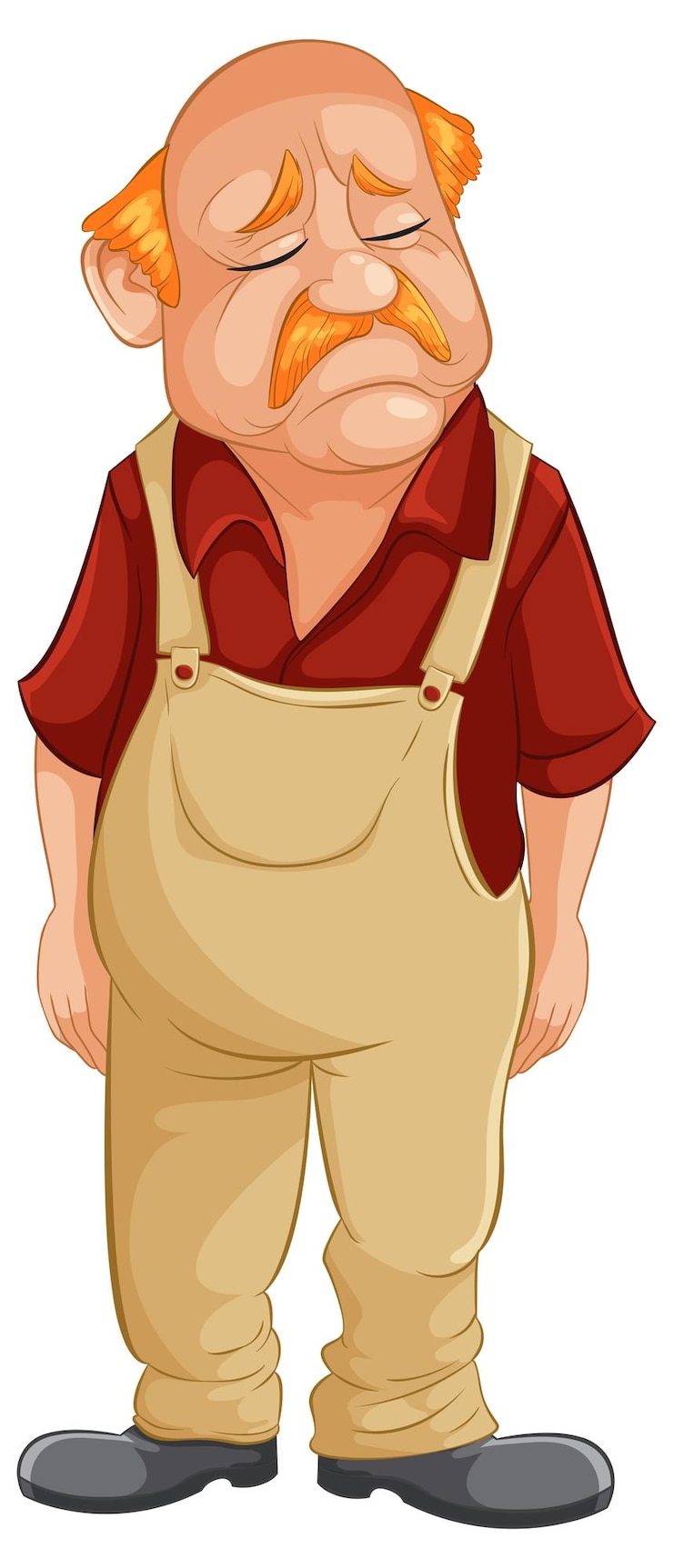 Vector Gratis tired old man in overalls illustration