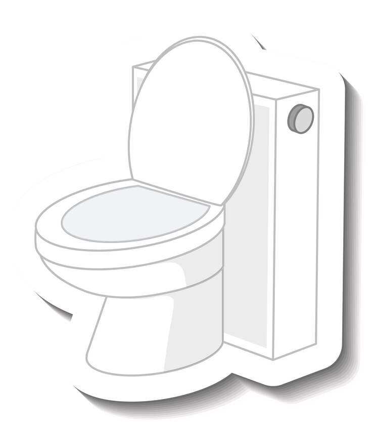 Vector Gratis toilet with waterflush on white background