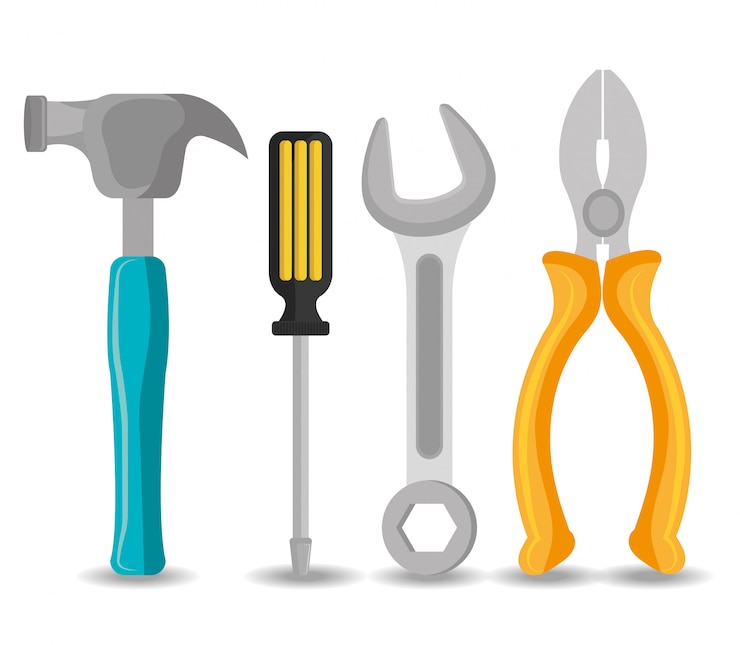 Vector Gratis tools set on white