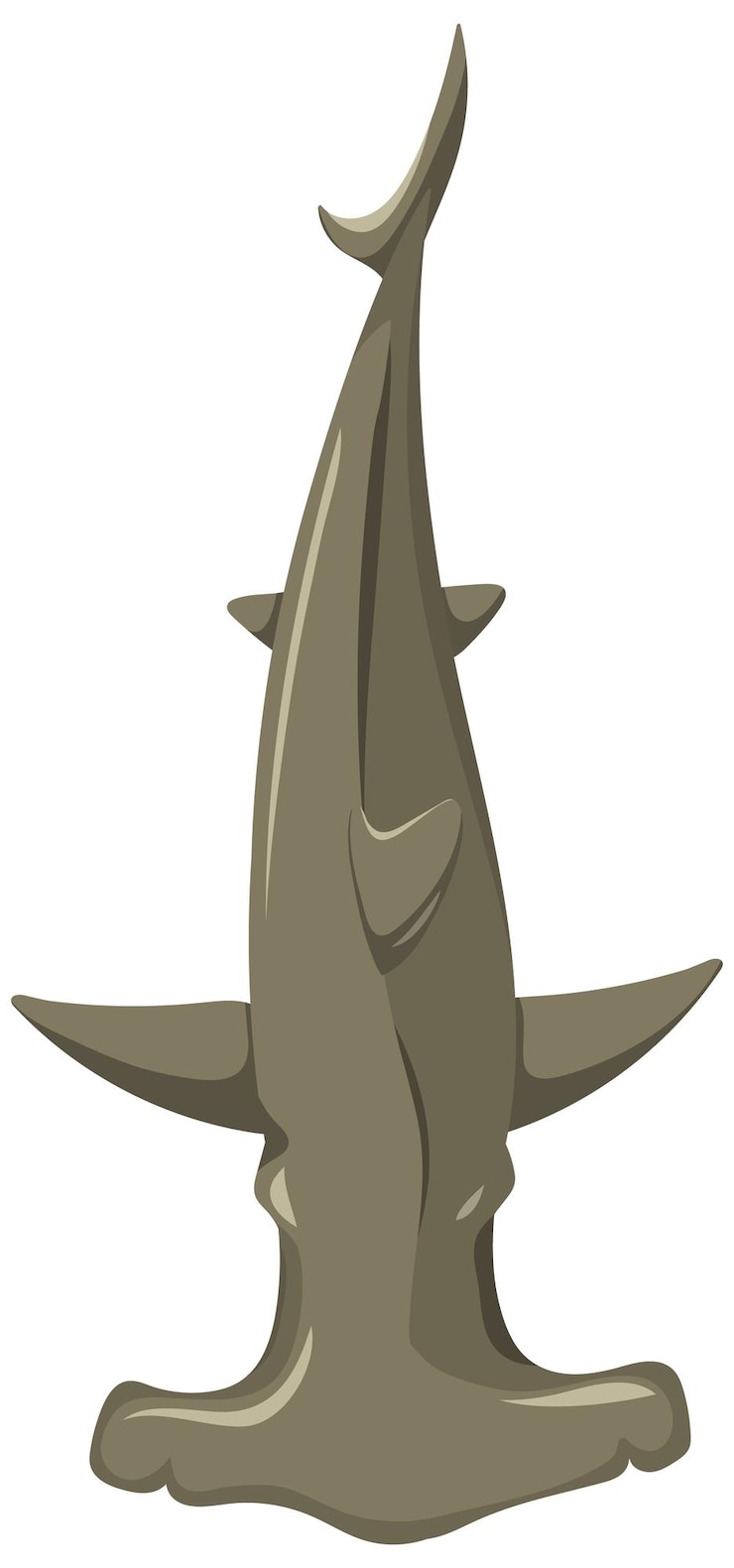 Vector Gratis top view of a hammerhead shark