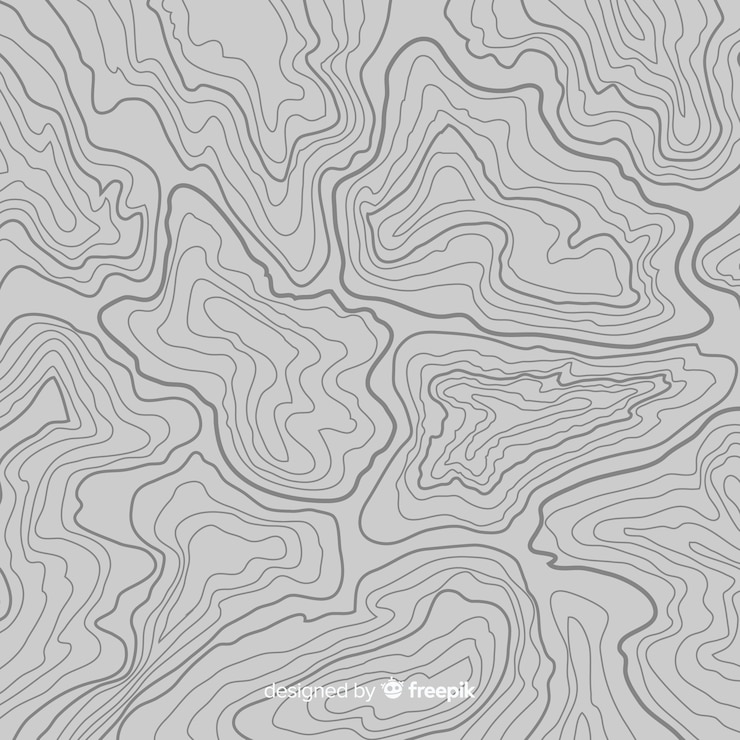 Vector Gratis top view topographic grey lines background