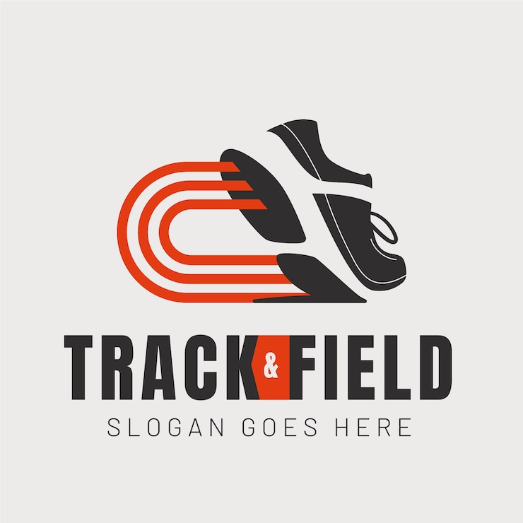 Vector Gratis track and field logo template hand drawn flat style
