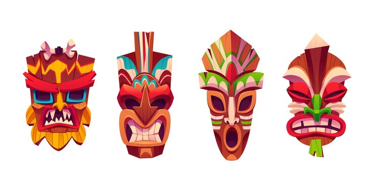 Vector Gratis traditional hawaiian totem tiki mask