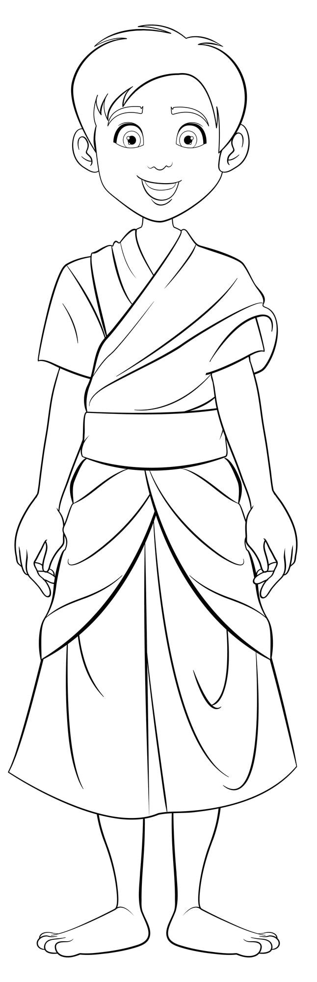 Vector Gratis traditional outfit cartoon characters asian men in southeast asia