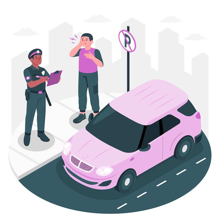 Vector Gratis traffic fine concept illustration