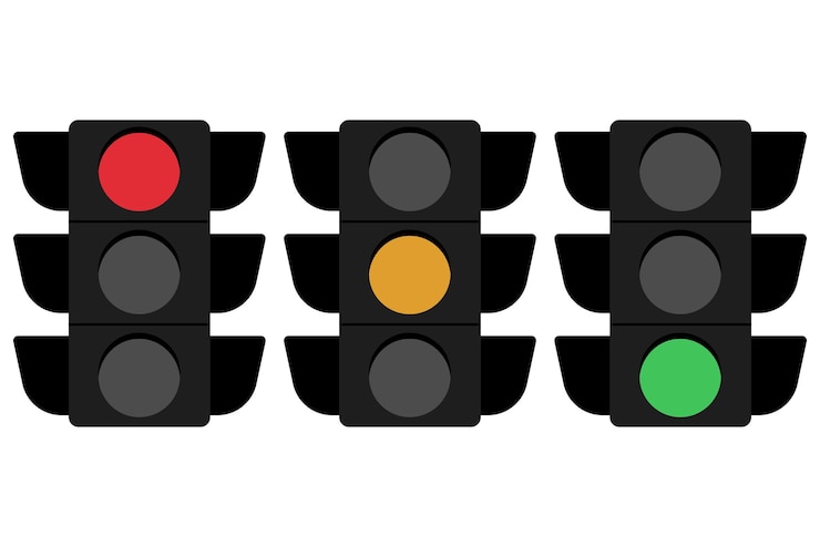 Vector Gratis traffic lights red amber and green