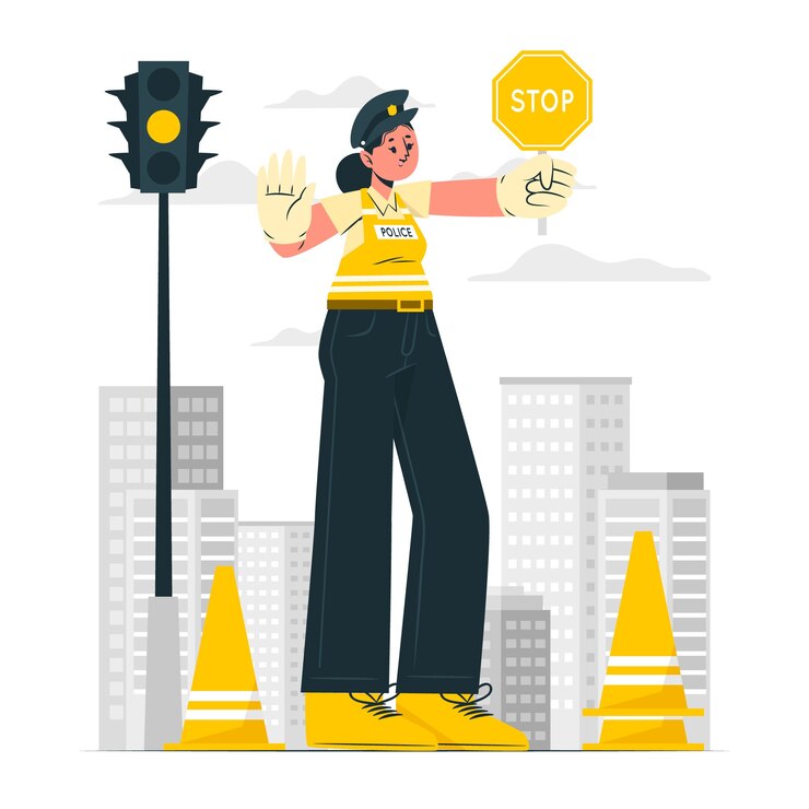 Vector Gratis traffic police concept illustration