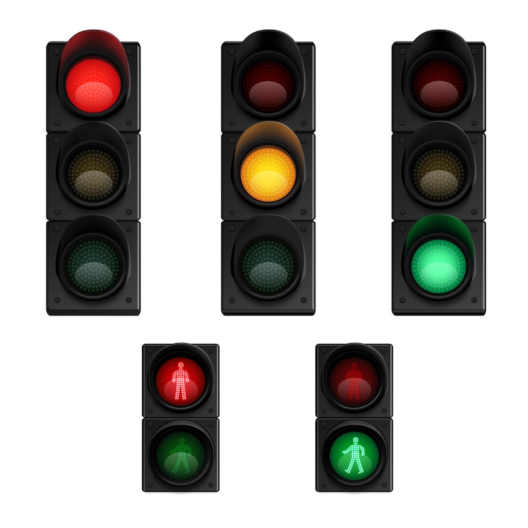 Vector Gratis traffic stop lights signals 