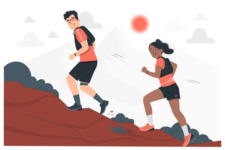 Vector Gratis trail running concept illustration