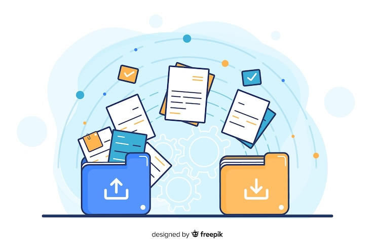 Vector Gratis transfer files concept for landing page