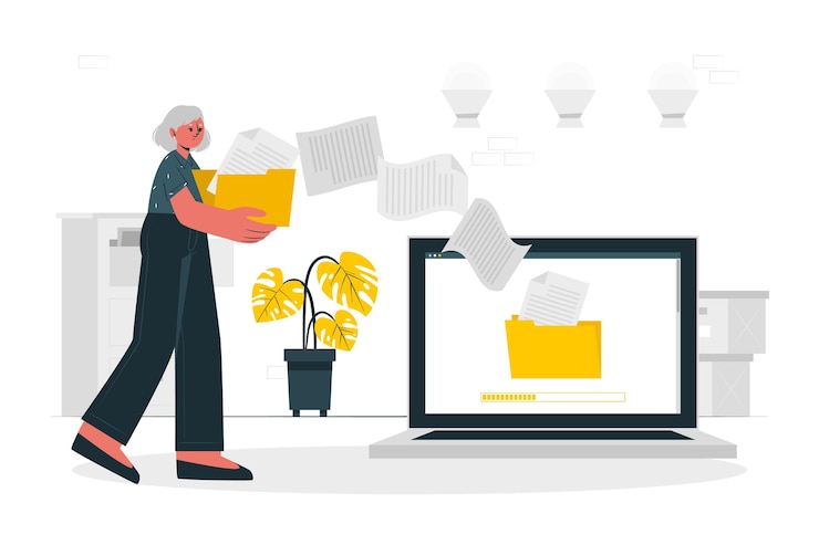 Vector Gratis transfer files concept illustration
