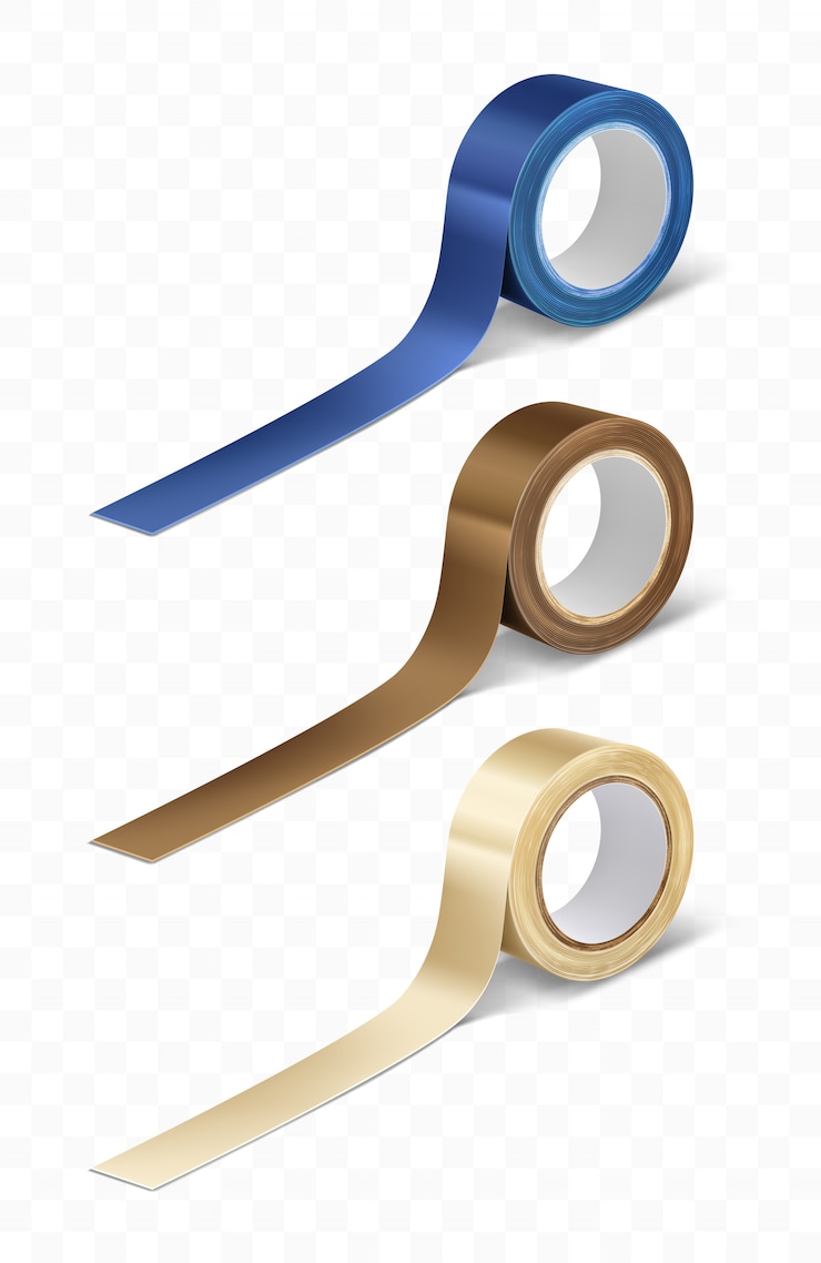 Vector Gratis transparent and brown duct roll adhesive tape