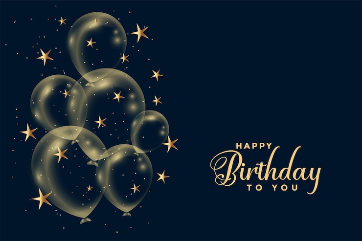 Vector Gratis transparent birthday balloons with golden stars