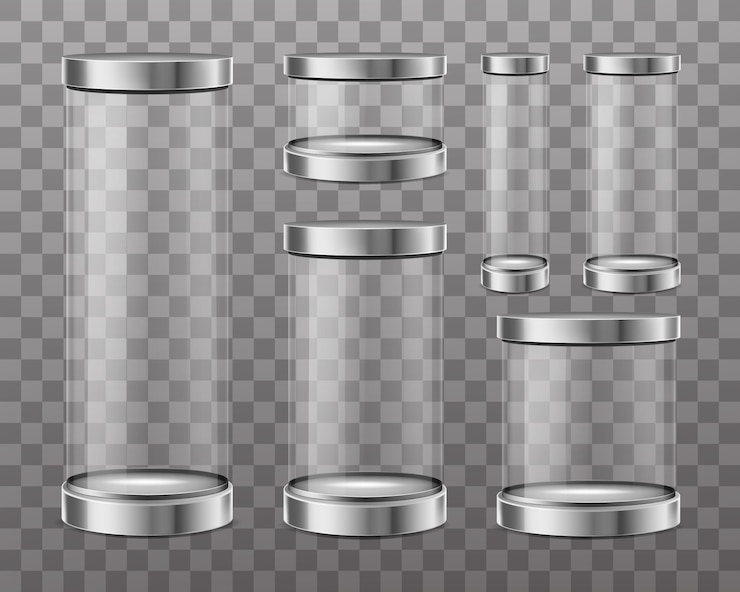 Vector Gratis transparent glass cylinders
