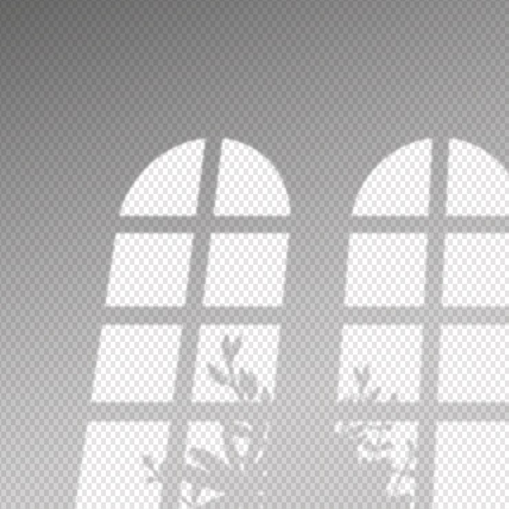 Vector Gratis transparent shadows overlay effect and bush of leaves