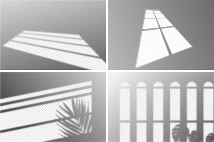 Vector Gratis transparent shadows with ovelay effect