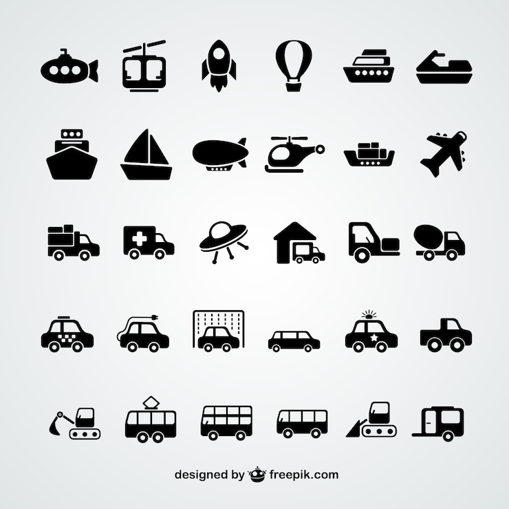 Vector Gratis transport icons collection