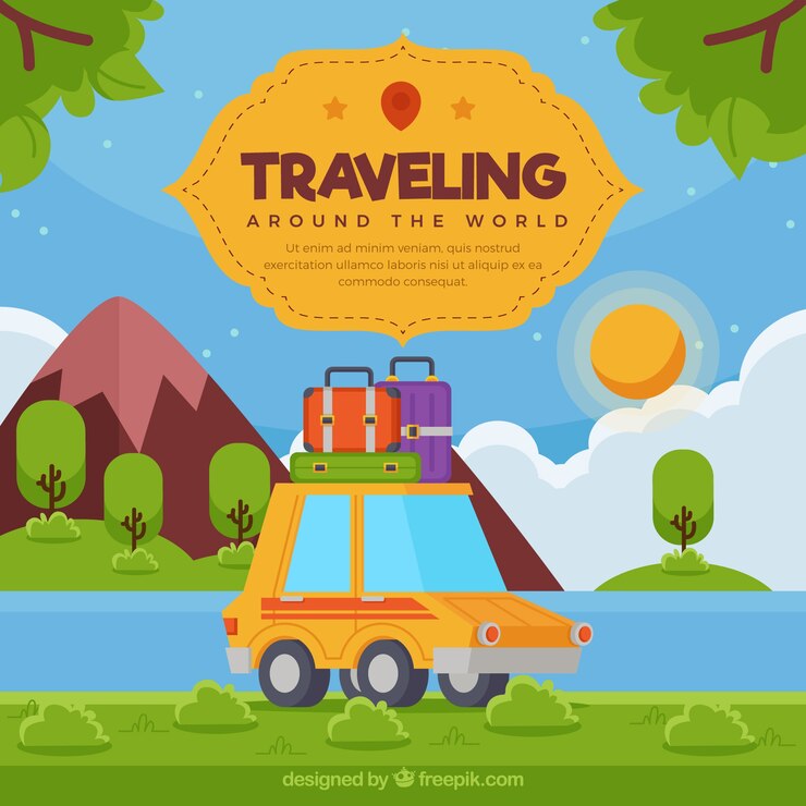Vector Gratis travel background in flat style