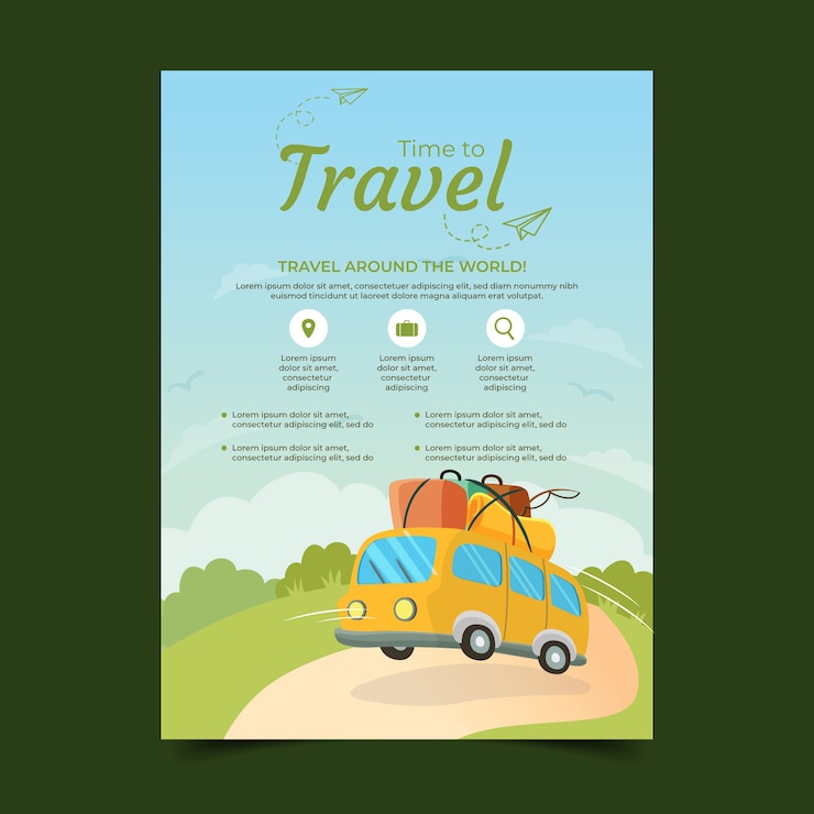 Vector Gratis travel flyer template