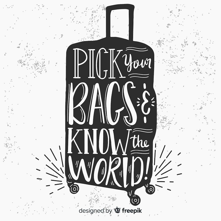 Vector Gratis travel lettering hand drawn design