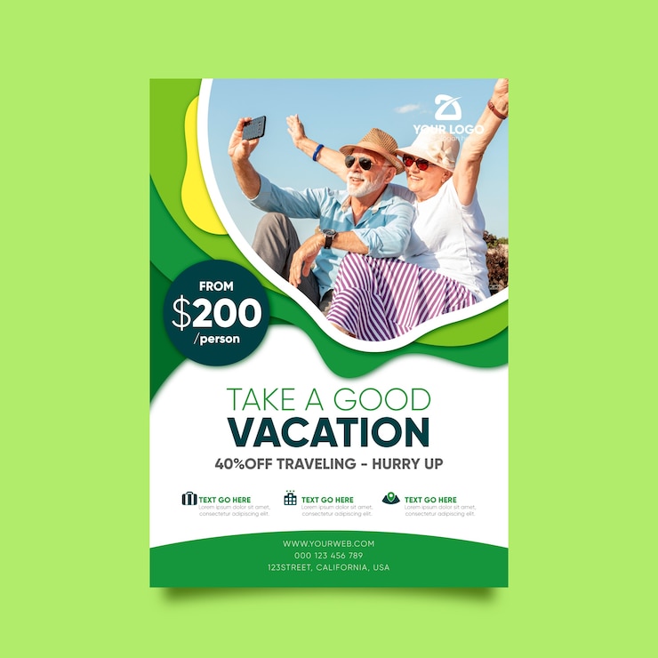 Vector Gratis travel poster template theme