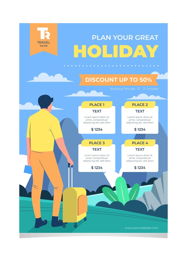 Vector Gratis traveling sale illustrated flyer