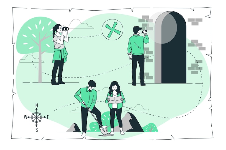 Vector Gratis treasure hunt concept illustration