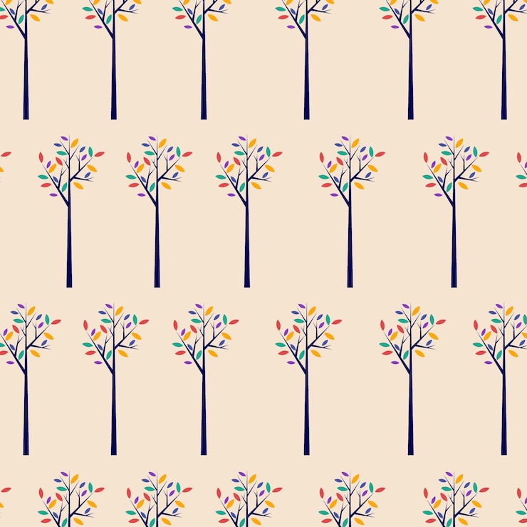 Vector Gratis tree seamless pattern vector illustration