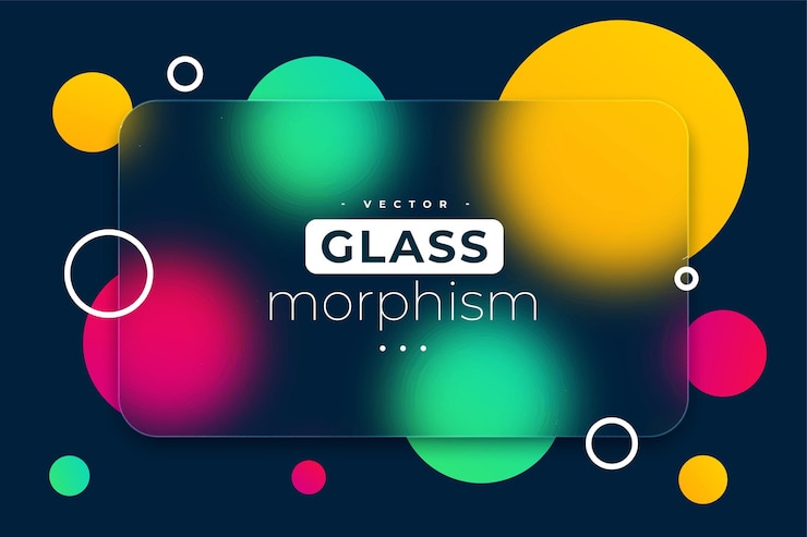 Vector Gratis trendy glass morphism wallpaper with geometric gradient design