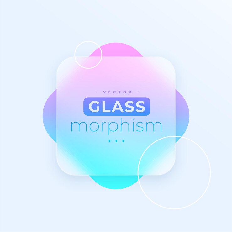 Vector Gratis trendy glassmorphism background with abstract geometric design