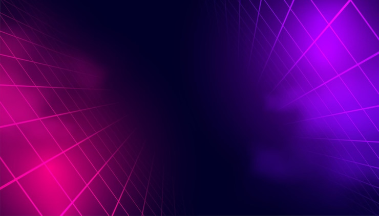 Vector Gratis trendy retro synth line perspective wallpaper with smoke effect