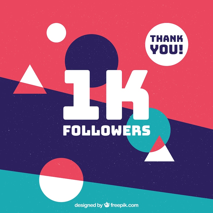 Vector Gratis triangles background and circles of 1k followers