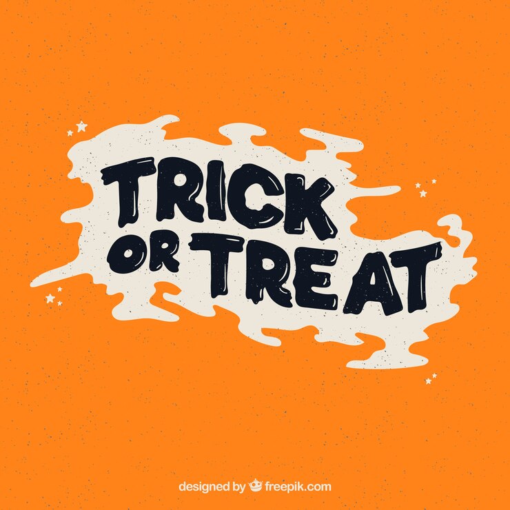 Vector Gratis trick or treat writing in vintage style