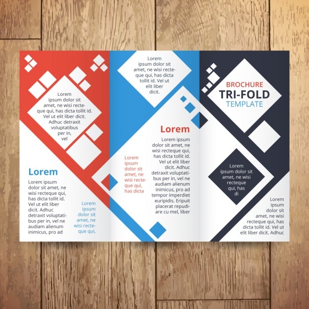 Vector Gratis trifold with squares