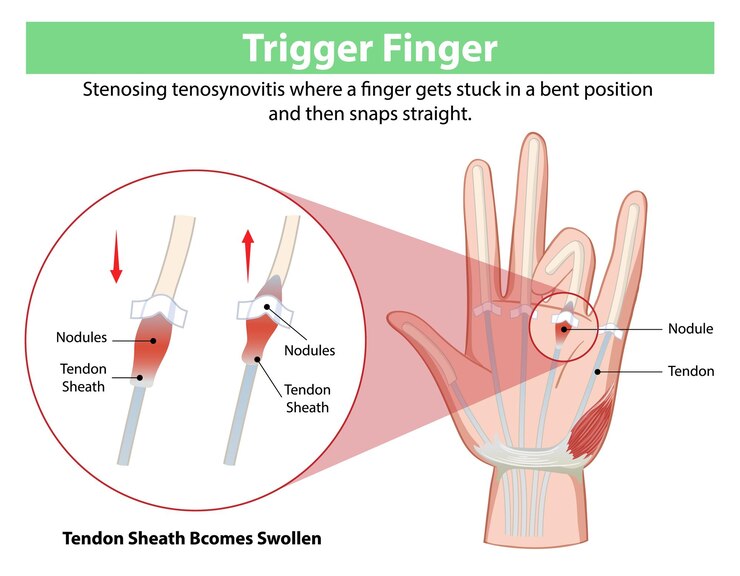 Vector Gratis trigger finger medical illustration