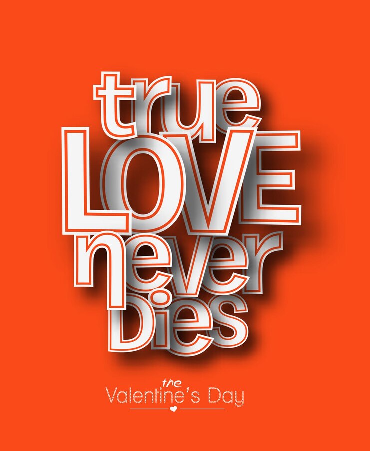 Vector Gratis true love never dies valentine's day background, vector illustration.