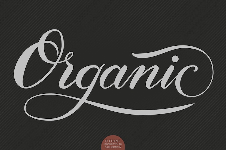 Vector Gratis tulisan tangan - organik. kaligrafi tulisan tangan modern yang elegan. tipografi tinta