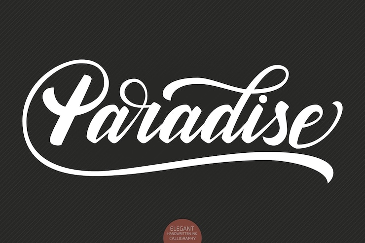 Vector Gratis tulisan tangan surga. kaligrafi tulisan tangan modern yang elegan.