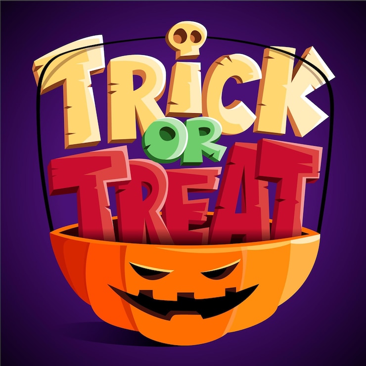 Vector Gratis tulisan trick or treat