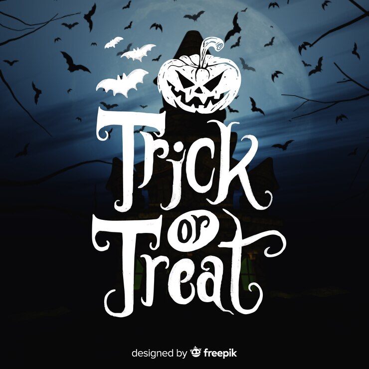 Vector Gratis tulisan trick or treat