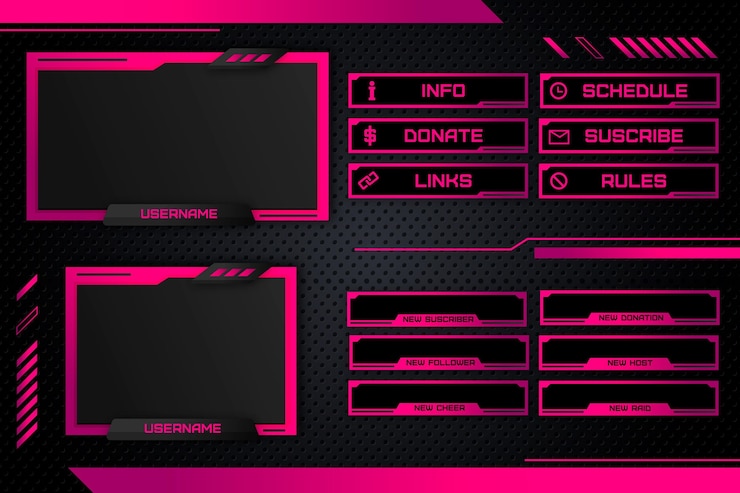 Vector Gratis twitch stream panels