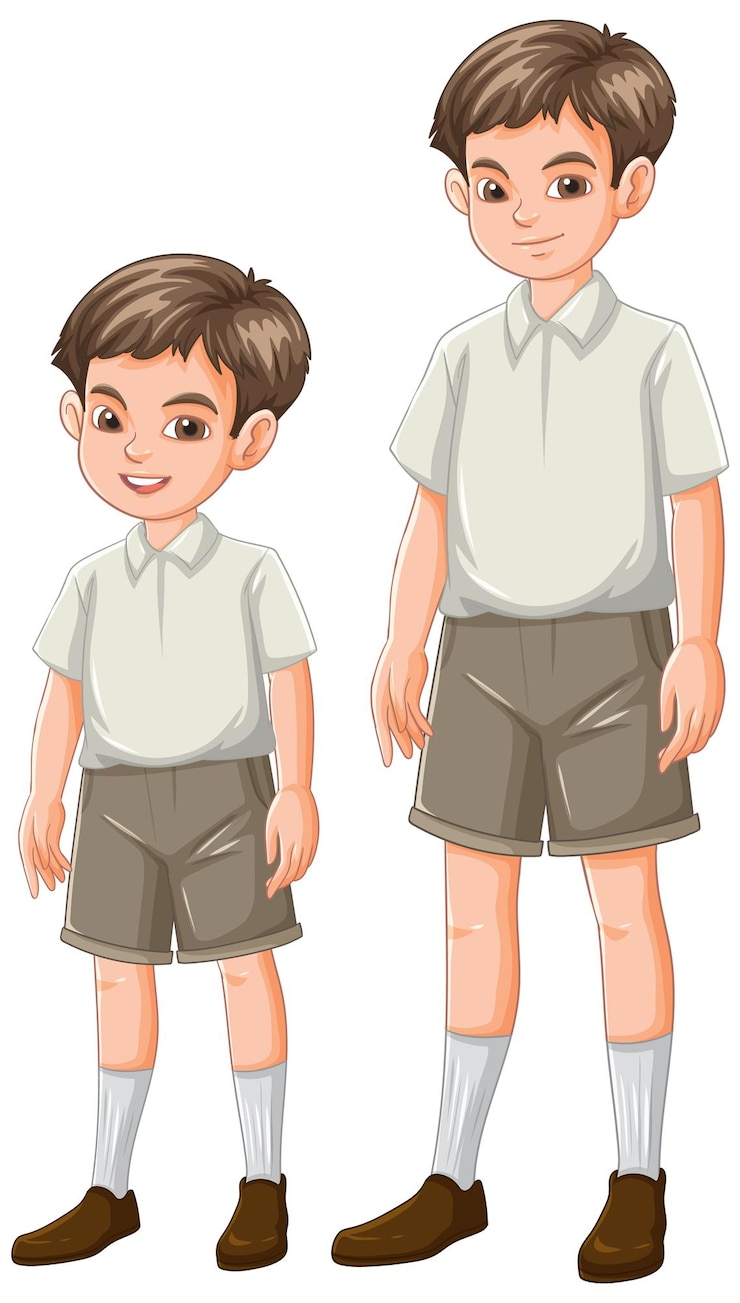 Vector Gratis two brothers in matching outfits