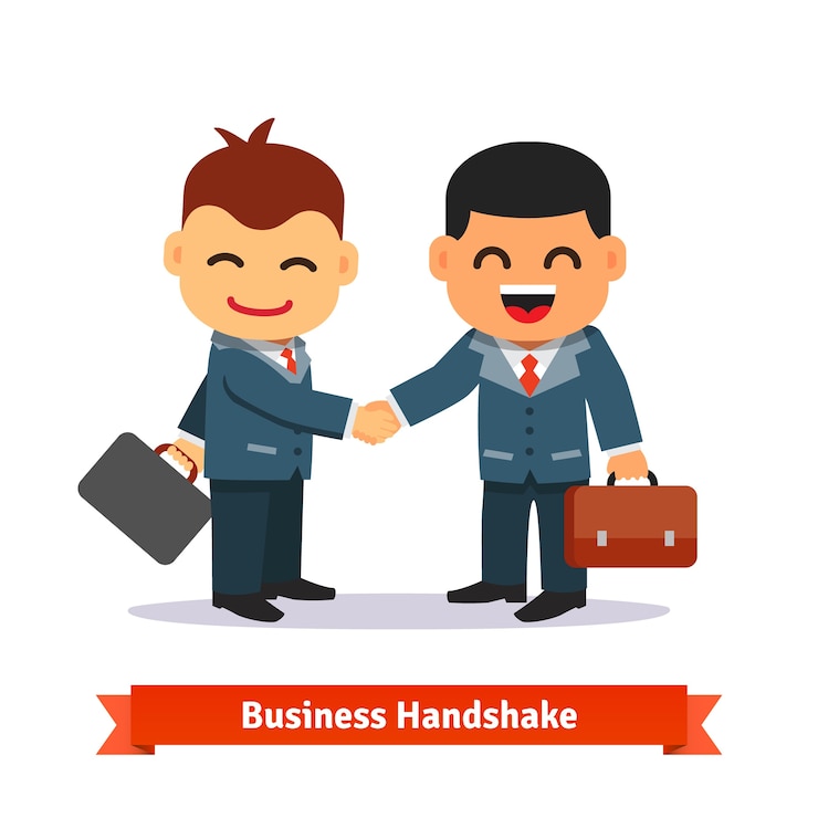 Vector Gratis two business people shaking hands