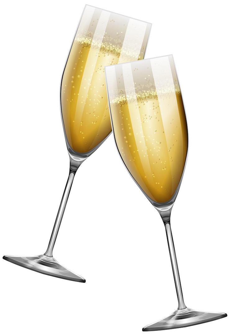 Vector Gratis two champagne glasses on white