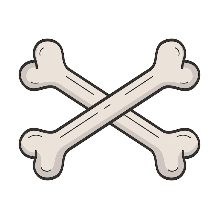 Vector Gratis two crossed bones cartoon style