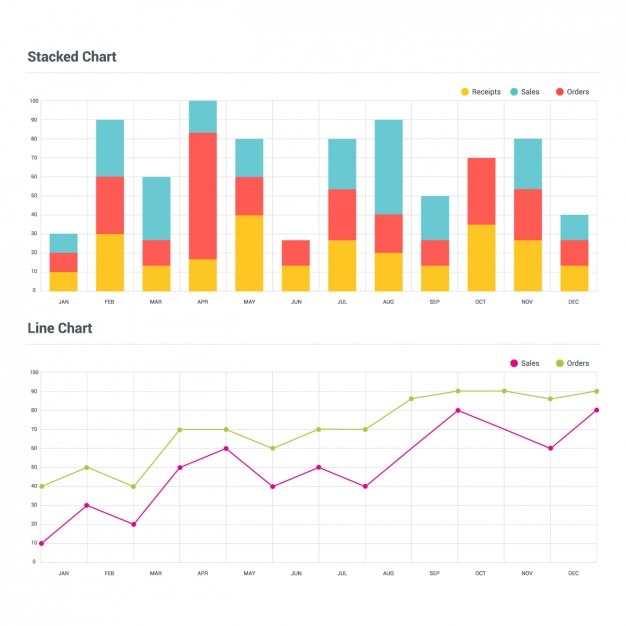 Vector Gratis two infographic charts