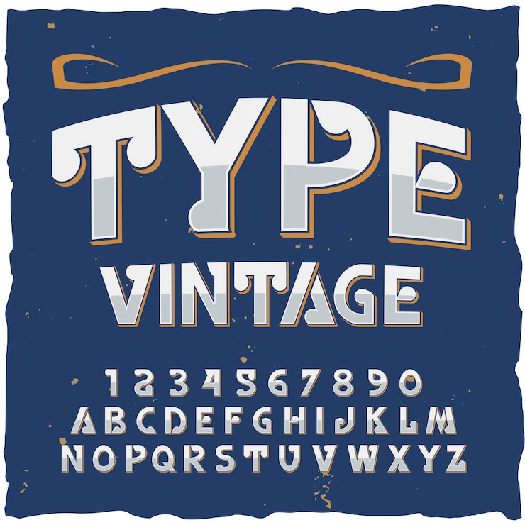 Vector Gratis type alphabet with vintage style