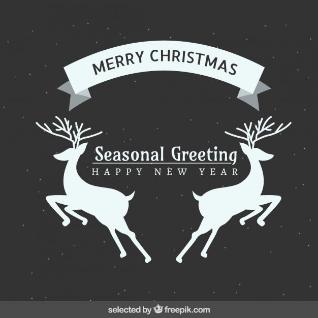 Vector Gratis ucapan natal rusa musiman