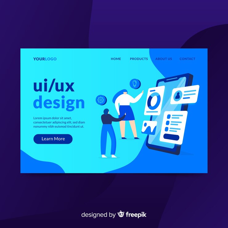 Vector Gratis ui/ux design landing page